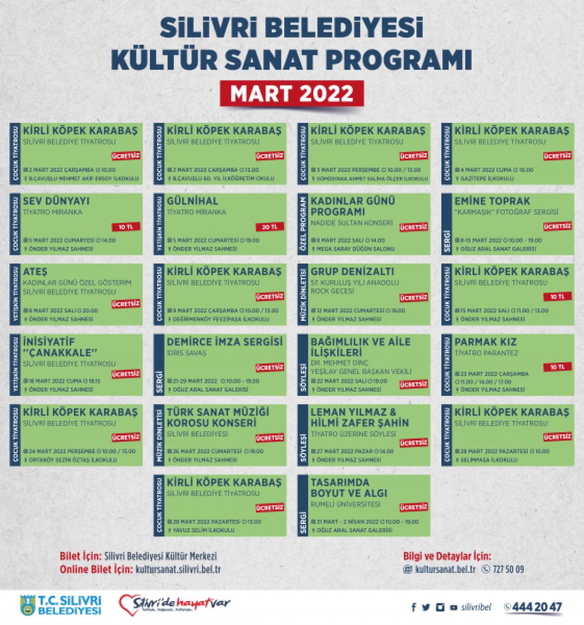 MART AYI KÜLTÜR VE SANAT PROGRAMI BELLİ OLDU — Istanbulses kaynak görseli